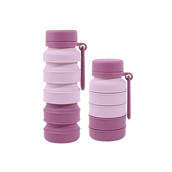 Black Collapsible Silicone Water Bottle 510Ml Portable Food Grade Travel & Sports Drink Flask Water Bottles & Vacuum Flasks