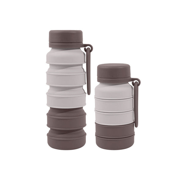 Black Collapsible Silicone Water Bottle 510Ml Portable Food Grade Travel & Sports Drink Flask Water Bottles & Vacuum Flasks