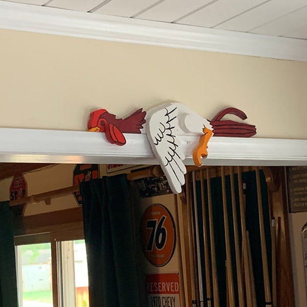 2 Pcs Red And White Whimsical Lazy Chicken Fence Topper Funny Pvc Garden & Home Decor Ornament Ornaments & Statues