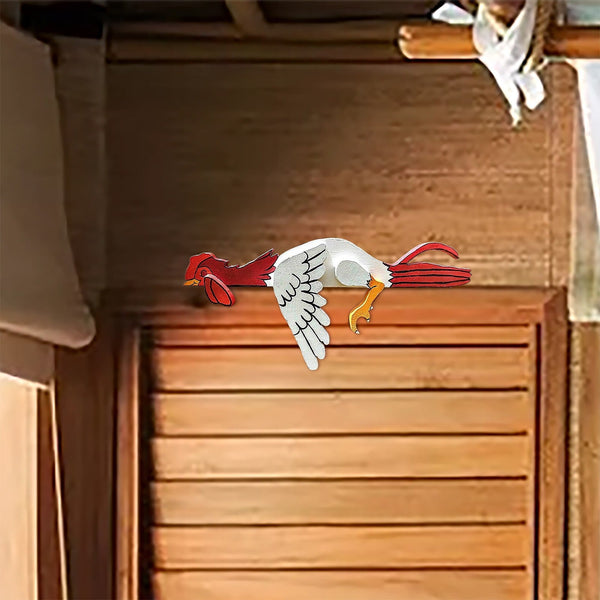 2 Pcs Red And White Whimsical Lazy Chicken Fence Topper Funny Pvc Garden & Home Decor Ornament Ornaments & Statues