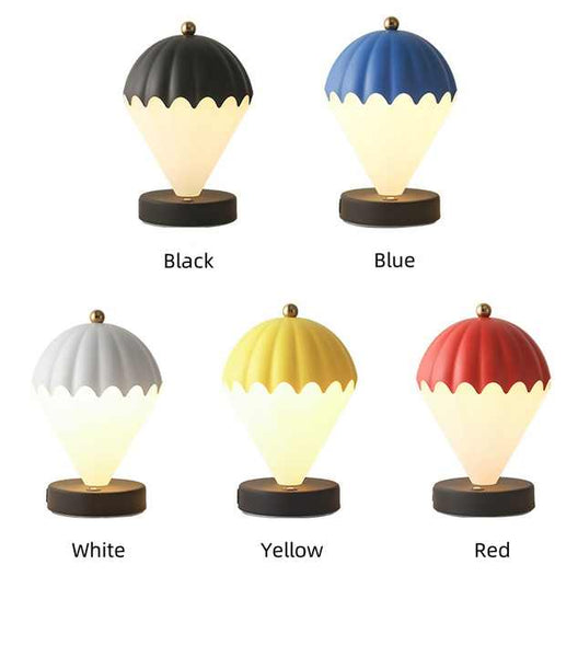 Red Rechargeable Hot Air Balloon Led Touch Lamp 3 Color Nordic Style Desk Light Lamps