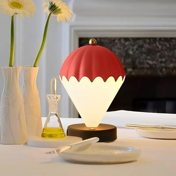 Red Rechargeable Hot Air Balloon Led Touch Lamp 3 Color Nordic Style Desk Light Lamps