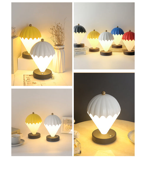 Red Rechargeable Hot Air Balloon Led Touch Lamp 3 Color Nordic Style Desk Light Lamps