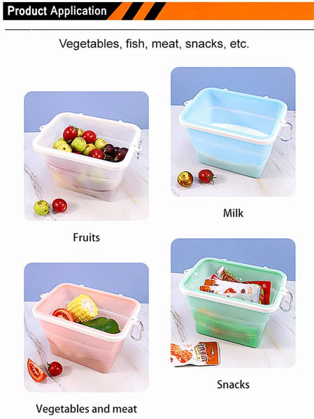 2 Pcs Pink Collapsible Silicone Food Storage Container Microwave & Freezer Safe Lunch Box Food Storage Containers