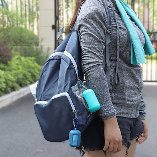 Purple Quick Dry Cooling Towel Set (2 Pack) Microfiber Sport Towels With Silicone Cases & Carabiners Gym Towels