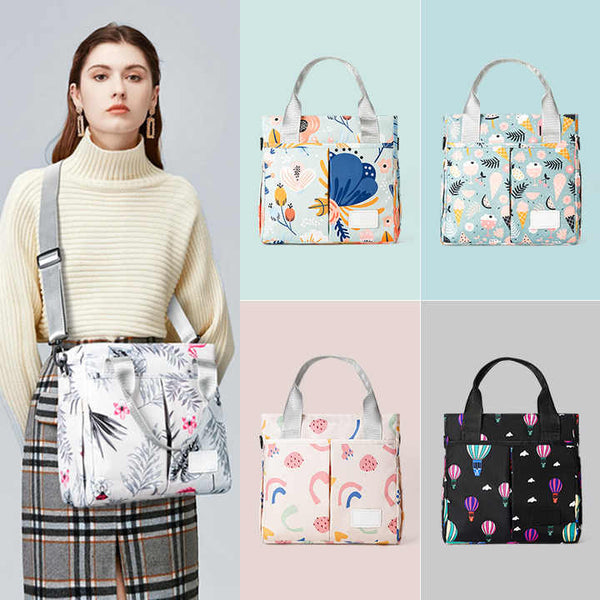 Black Versatile Nappy Bag Tote Lightweight Diaper With Insulated Pocket & Crossbody Strap Nappy Bags