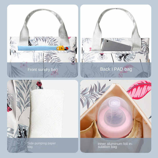 Black Versatile Nappy Bag Tote Lightweight Diaper With Insulated Pocket & Crossbody Strap Nappy Bags