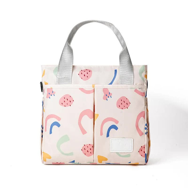 Black Versatile Nappy Bag Tote Lightweight Diaper With Insulated Pocket & Crossbody Strap Nappy Bags