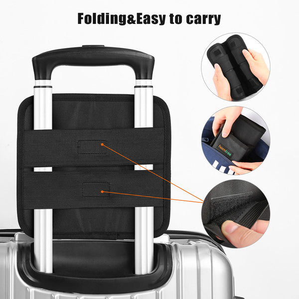 2 Pcs Black Hands Free Luggage Handle Travel Cup Holder & Organizer Pouch Other Travel Accessories