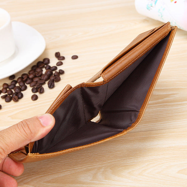 Coffee Genuine Leather Rfid Blocking Wallet For Men Vintage Bifold With Coin Pocket & Id Window Wallets
