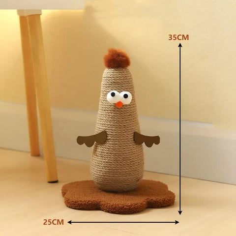 Coffee Adorable Chick Cat Scratching Post Durable Sisal Rope Scratcher Toy For Cats & Kittens Furniture & Scratchers