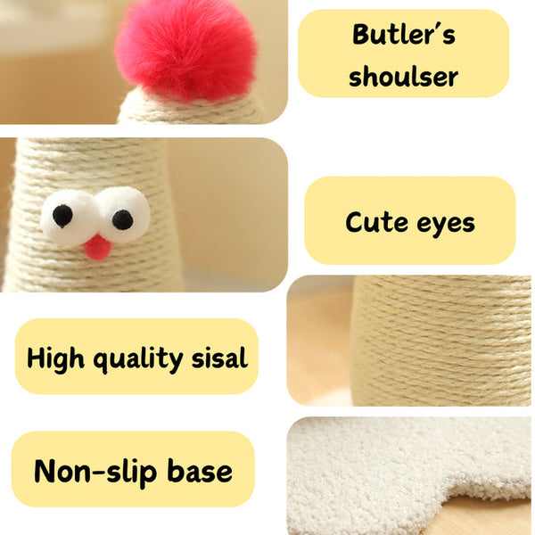 Yellow Adorable Chick Cat Scratching Post Durable Sisal Rope Scratcher Toy For Cats & Kittens Furniture & Scratchers