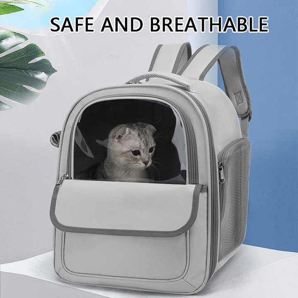 Elosung Beige And Pink Spacious Pet Carrier Backpack With Clear Window Comfortable Travel Bag For Cats Small Dogs Small Animal Supplies
