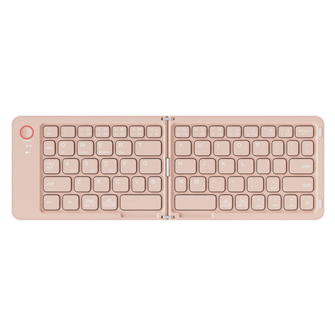 Pink Ultra Slim Foldable Bluetooth Keyboard Portable Wireless Rechargeable Travel For Ios Android Windows Devices Keyboards
