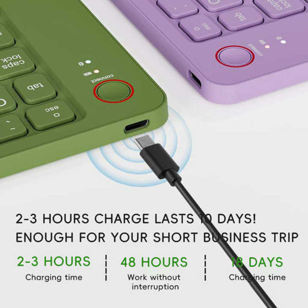 Pink Ultra Slim Foldable Bluetooth Keyboard Portable Wireless Rechargeable Travel For Ios Android Windows Devices Keyboards