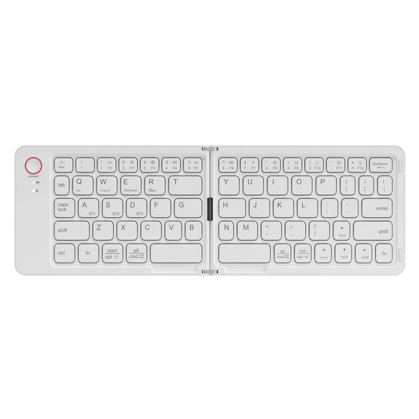 White Ultra Slim Foldable Bluetooth Keyboard Portable Wireless Rechargeable Travel For Ios Android Windows Devices Keyboards