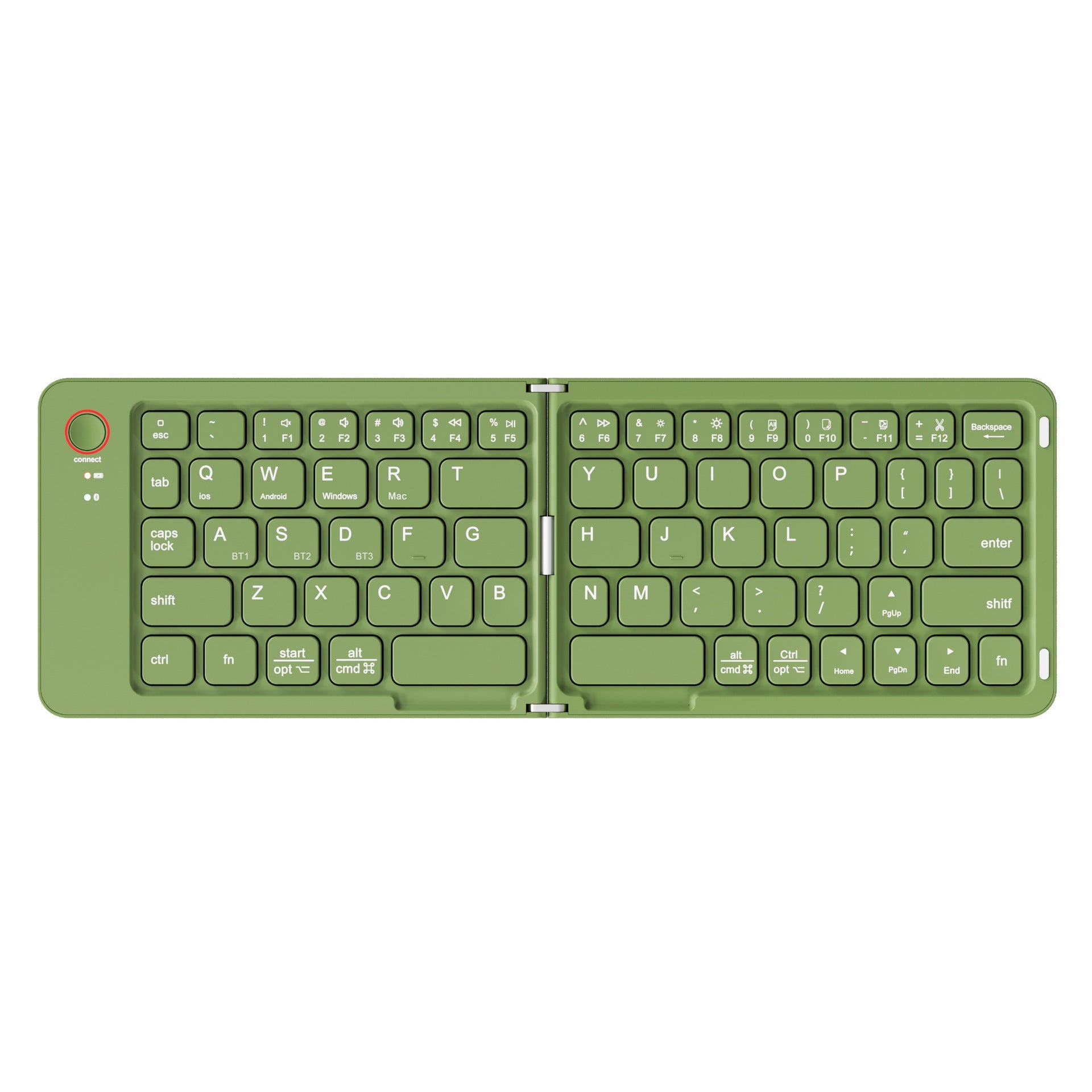Green Ultra Slim Foldable Bluetooth Keyboard Portable Wireless Rechargeable Travel For Ios Android Windows Devices Keyboards