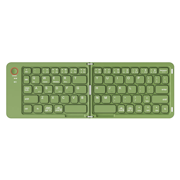 Green Ultra Slim Foldable Bluetooth Keyboard Portable Wireless Rechargeable Travel For Ios Android Windows Devices Keyboards