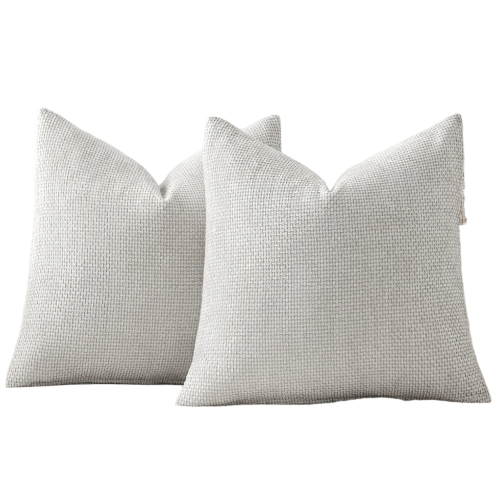 Light Grey Plush Cushion Covers
