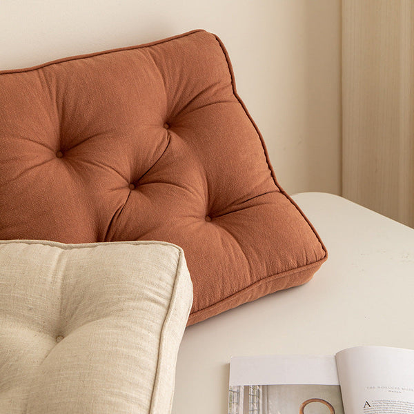 Tea Green Soft And Thick Seat Cushion Cotton Linen Blend Chair Pad With Ties 43 X 43Cm Cushions & Decorative Pillows