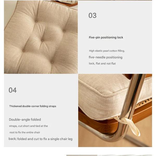 Tea Green Soft And Thick Seat Cushion Cotton Linen Blend Chair Pad With Ties 43 X 43Cm Cushions & Decorative Pillows