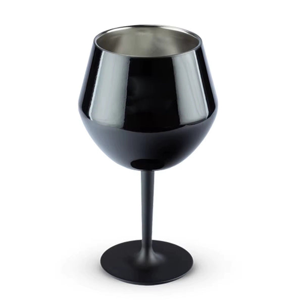 2 Pcs Black Detachable Stainless Steel Wine Glass 14Oz (420Ml) Portable Stemmed Goblet For Outdoors & Travel Wine & Champagne Glasses