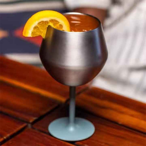 2 Pcs White Detachable Stainless Steel Wine Glass 14Oz (420Ml) Portable Stemmed Goblet For Outdoors & Travel Wine & Champagne Glasses