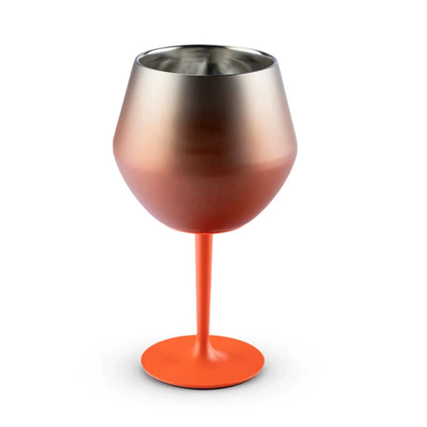 2 Pcs Orange Detachable Stainless Steel Wine Glass 14Oz (420Ml) Portable Stemmed Goblet For Outdoors & Travel Wine & Champagne Glasses