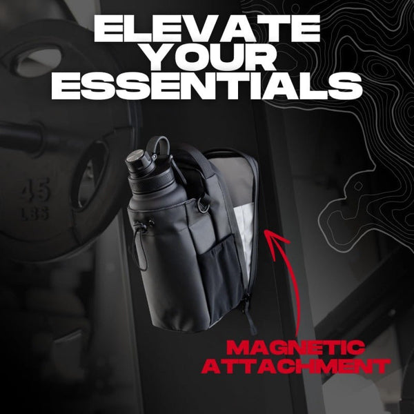 Black Magnetic Gym Water Bottle Holder Bag Crossbody Sling Pouch For Essentials Water Carriers & Jerrycans