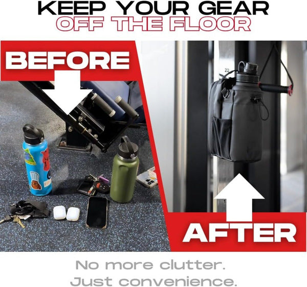 Black Magnetic Gym Water Bottle Holder Bag Crossbody Sling Pouch For Essentials Water Carriers & Jerrycans