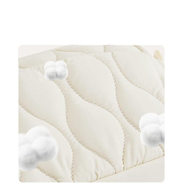 Elosung Beige Stylish Quilted Belt Bag Lightweight Nylon Crossbody Fanny Pack Women's Bags & Handbags