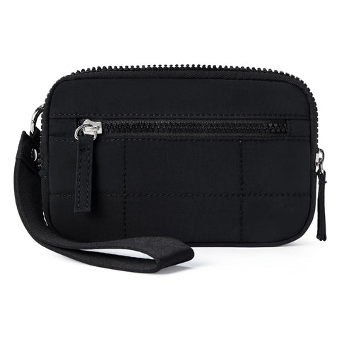 Black Rfid Blocking Nylon Wristlet Clutch Wallet Compact Waterproof Pouch With Card Slots & Id Window Wallets