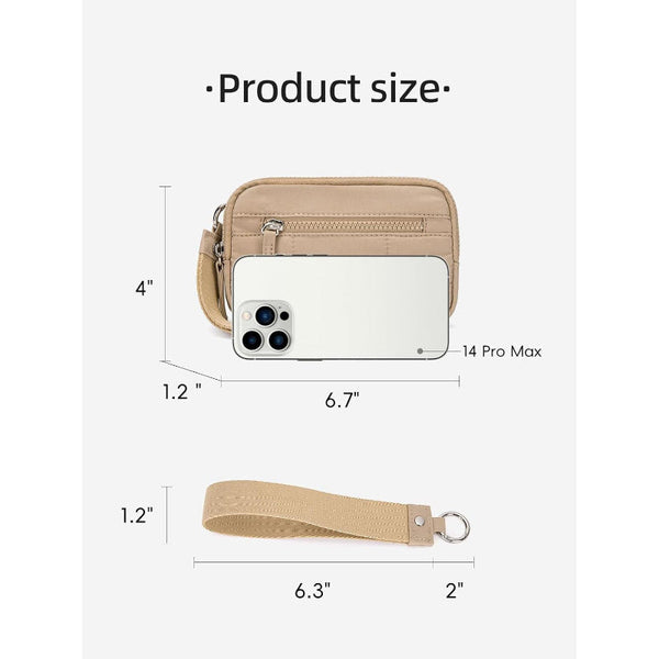 Pink Rfid Blocking Nylon Wristlet Clutch Wallet Compact Waterproof Pouch With Card Slots & Id Window Wallets