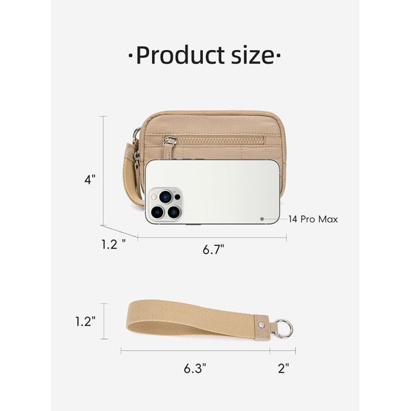 Purple Rfid Blocking Nylon Wristlet Clutch Wallet Compact Waterproof Pouch With Card Slots & Id Window Wallets