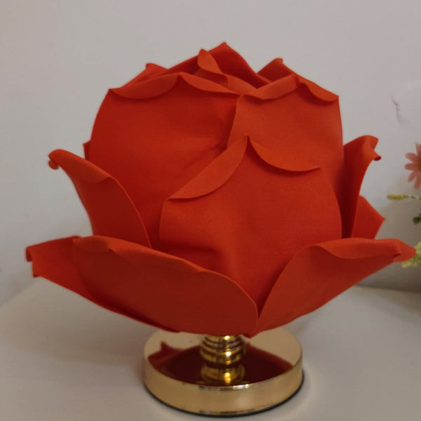 Red Elegant Lotus Flower Table Lamp Decorative Bedside Night Light For Bedroom Ambiance Night Lights