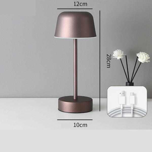 Coffee Modern Minimalist Led Table Lamp Rechargeable Touch Control Desk Light Lamps