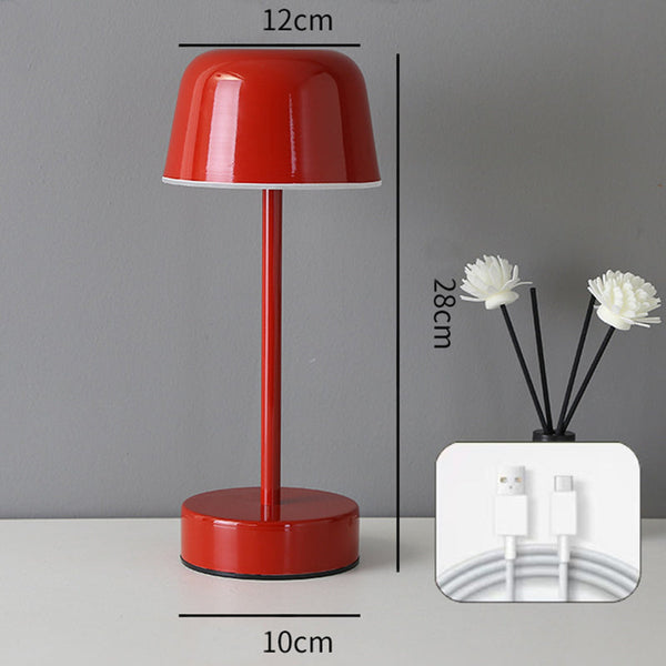 Red Modern Minimalist Led Table Lamp Rechargeable Touch Control Desk Light Lamps