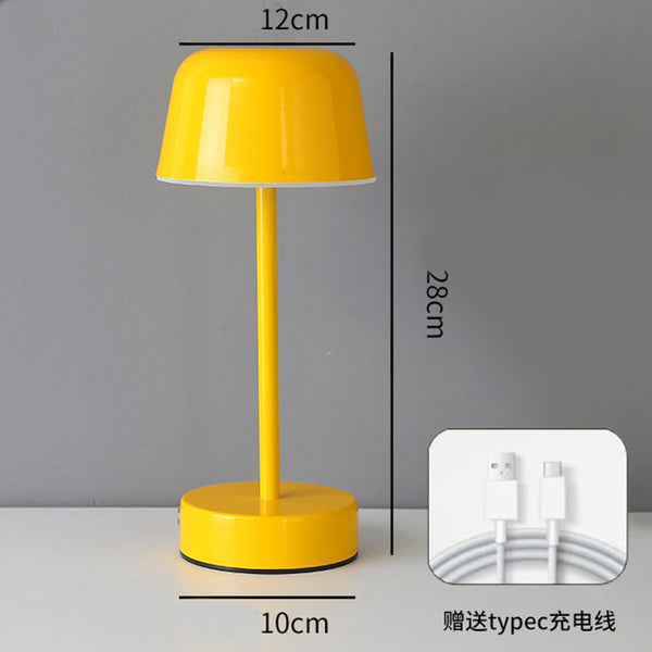 Yellow Modern Minimalist Led Table Lamp Rechargeable Touch Control Desk Light Lamps