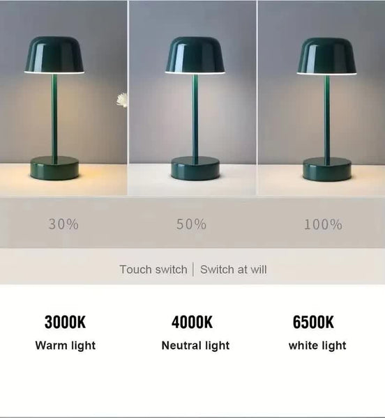 Dark Green Modern Minimalist Led Table Lamp Rechargeable Touch Control Desk Light Lamps
