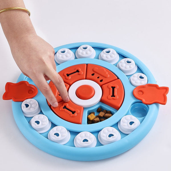 Blue Interactive Pet Puzzle Feeder Toy Slow Eating & Mental Stimulation Game For Dogs Cats Dishes Feeders & Fountains