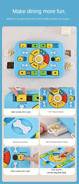 Pink Advanced Interactive Dog Puzzle Toy Multi Mechanism Treat Dispensing Slow Feeder For Mental Enrichment Dog Toys