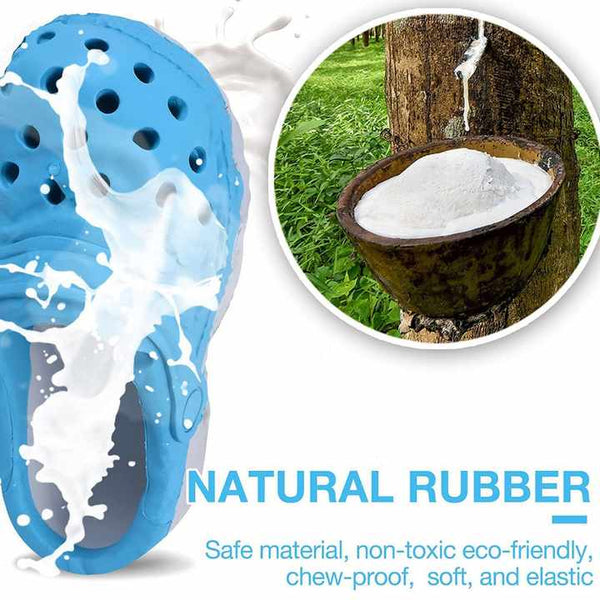 Size L Yellow Tough Slipper Dog Chew Toy Natural Rubber Treat Dispenser Teeth Cleaner Interactive Play Boredom Relief Dog Toys