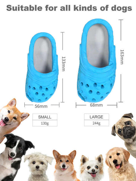 Size L Yellow Tough Slipper Dog Chew Toy Natural Rubber Treat Dispenser Teeth Cleaner Interactive Play Boredom Relief Dog Toys