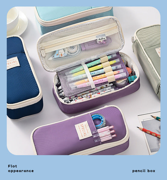 Pink Large Capacity Expandable Pencil Case Multi Compartment Student Stationery Pouch (Only With Case) Pencil Cases