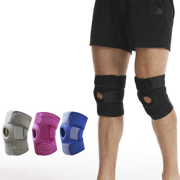 Grey Knee Brace Support (Pair) With Dual Spring Stabilizers & Patella Gel Pad Non Slip For Sports Running Hiking Orthotics Braces & Sleeves