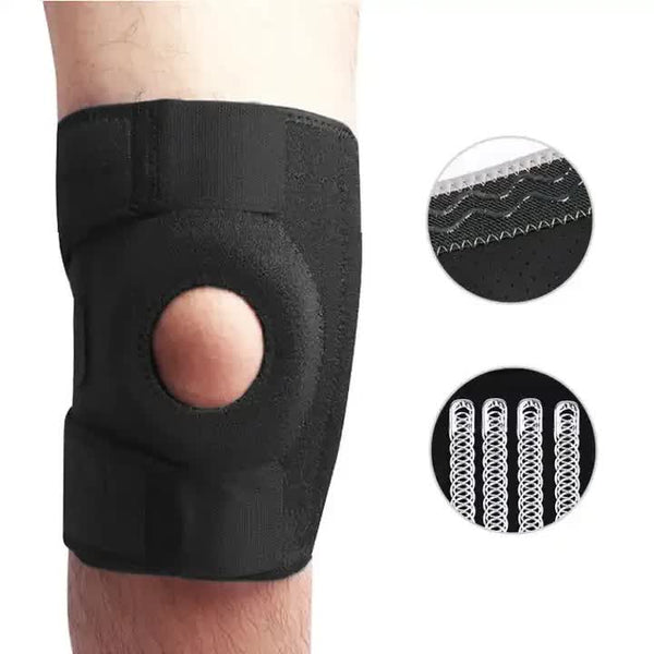 Grey Knee Brace Support (Pair) With Dual Spring Stabilizers & Patella Gel Pad Non Slip For Sports Running Hiking Orthotics Braces & Sleeves