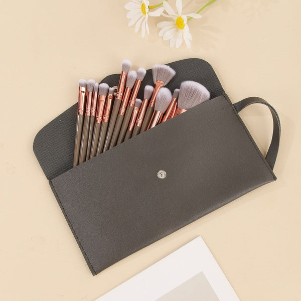 Brown And Glod Complete 20 Piece Makeup Brush Set With Travel Pouch Professional Synthetic Face & Eye Kit Brushes