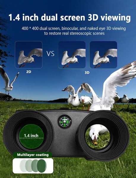 Green Professional Hd Digital Night Vision Binoculars 6X Optical Zoom Ir Illumination Record 2.5K Video & 48Mp Photos Binoculars & Monoculars