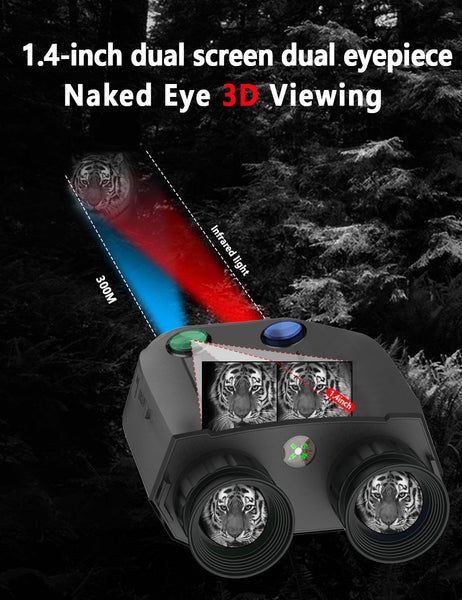 Green Professional Hd Digital Night Vision Binoculars 6X Optical Zoom Ir Illumination Record 2.5K Video & 48Mp Photos Binoculars & Monoculars