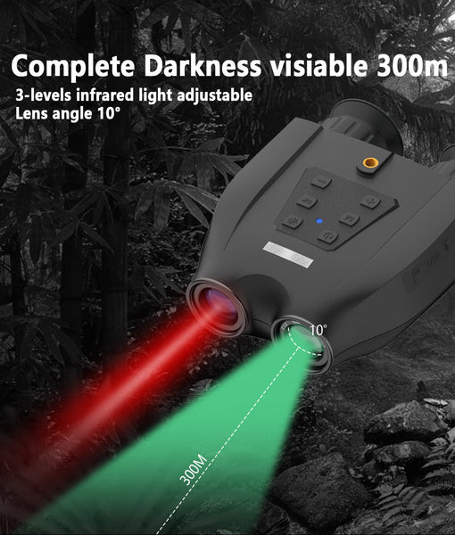 Red Professional Hd Digital Night Vision Binoculars 6X Optical Zoom Ir Illumination Record 2.5K Video & 48Mp Photos Binoculars & Monoculars